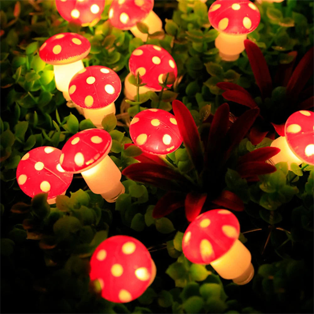 Cute Mushroom String Lights Battery Powered Mushroom Fairy Light  Garden Mushroom Garland Light For Grunge Indie Room Dorm Decor