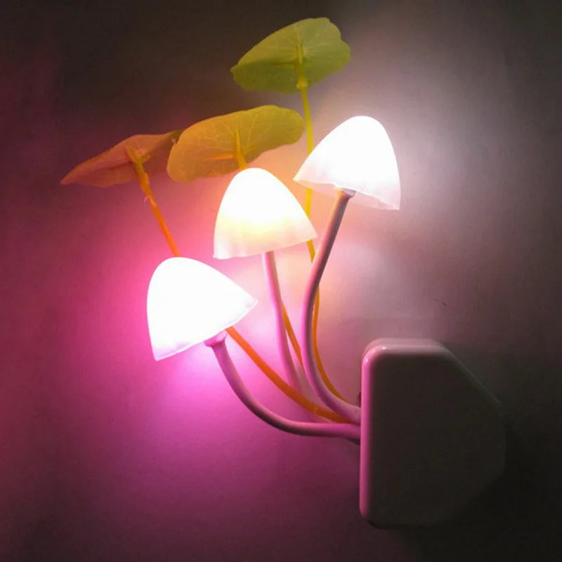 Cute LED Night Light Dimming Sensor Wall Lamp 3 Mushroom Light Led Night Light Ues Plug Led Night Light Aquatic Mushroom Light