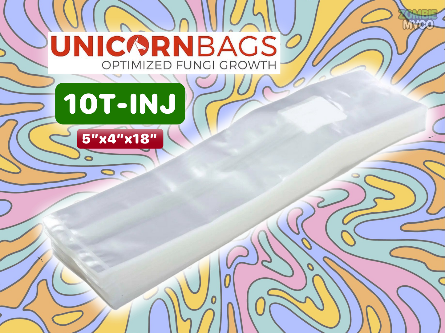 Unicorn Mushroom Grow Bags With Injection Port - Bulk - Wholesale ( 10T-INJ - 5x4x18 )