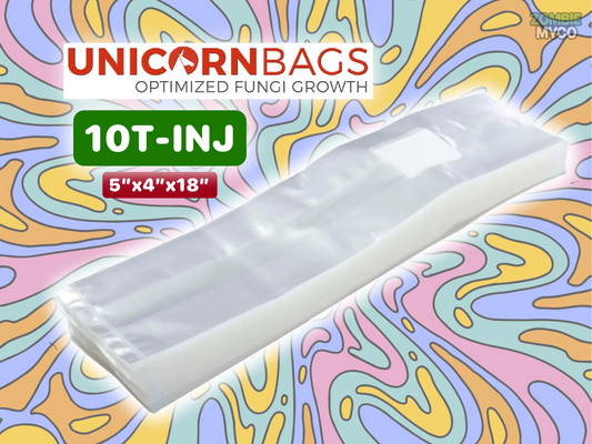 Unicorn Mushroom Grow Bags With Injection Port - Bulk - Wholesale ( 10T-INJ - 5x4x18 )