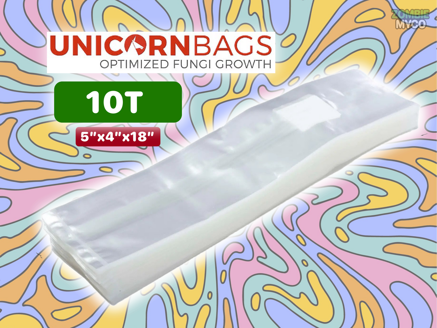 Unicorn Mushroom Grow Bags ( 10T ) - 5x4x18 - Bulk - Wholesale