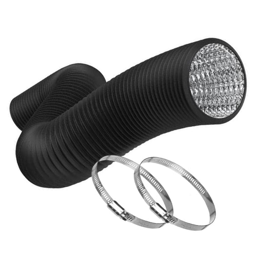 Flexible Black Ducting (8 ft) with Clamps