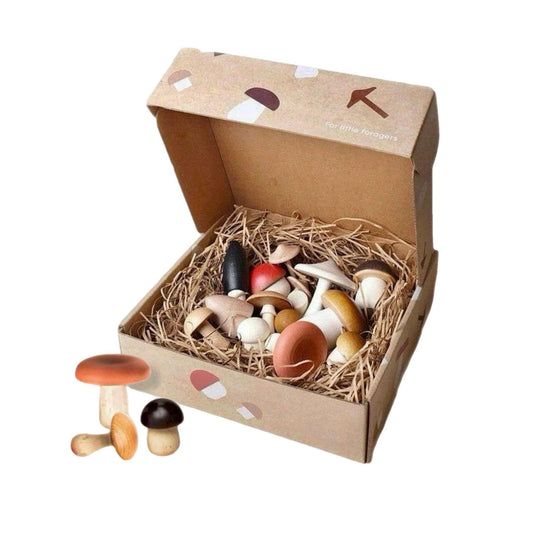 Moon Picnic Wooden Forest Mushroom Set