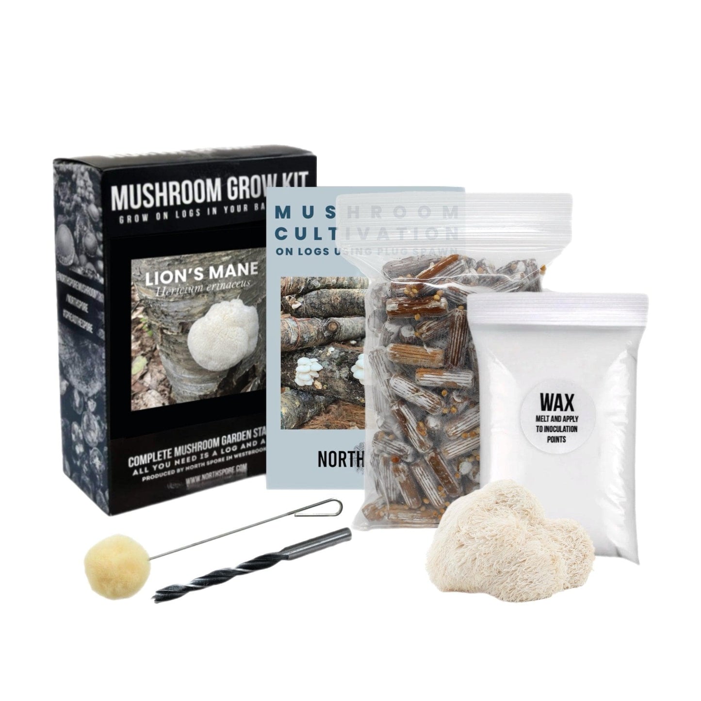 Organic Lion's Mane Mushroom Outdoor Log Growing Kit