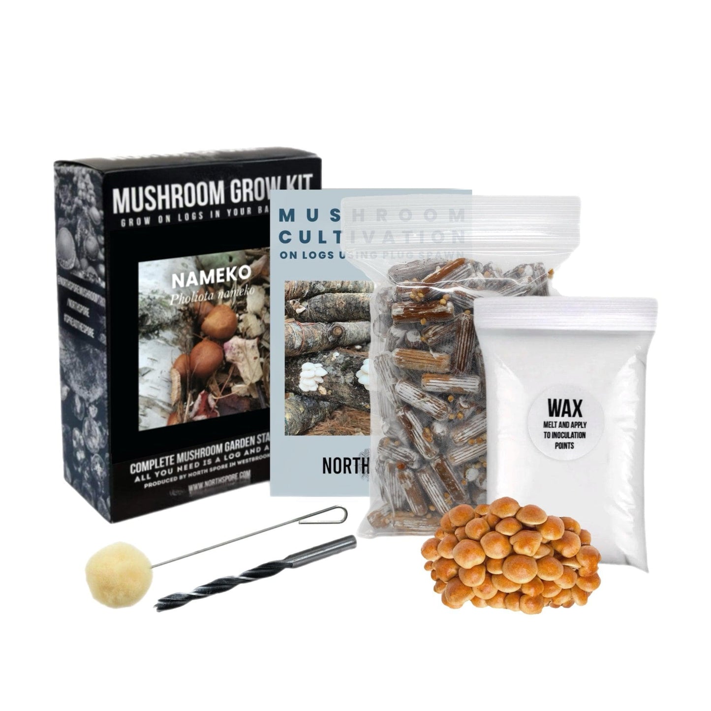 Organic Nameko Mushroom Outdoor Log Growing Kit