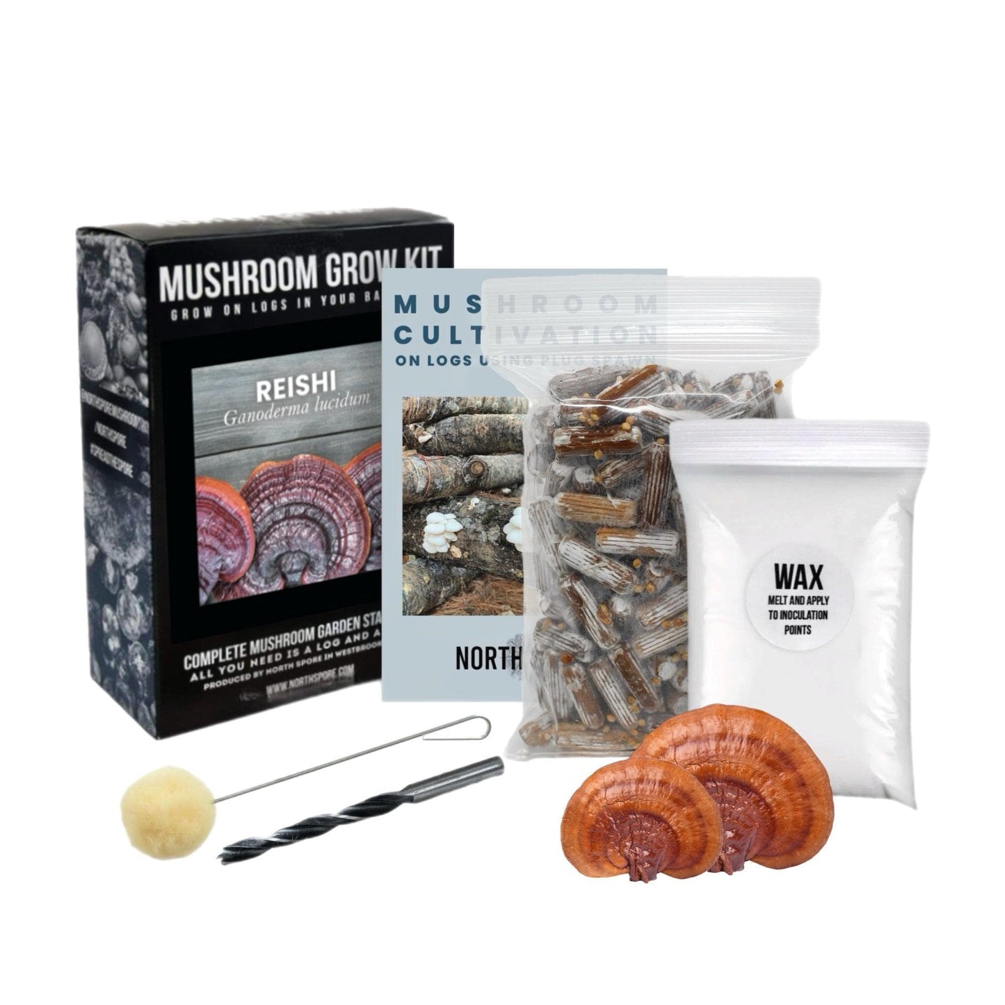 Organic Red Reishi Mushroom Outdoor Log Growing Kit