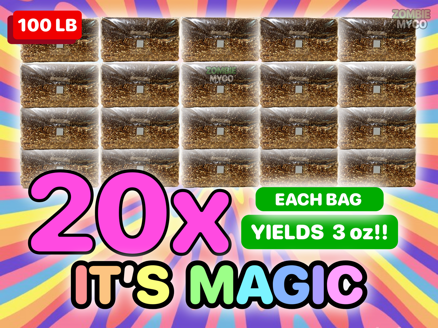 Mushroom Grow Bag - All In One - 20 Pack!