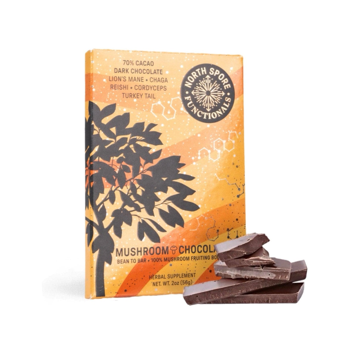 Functional 5 Mushroom Blend 70% Dark Chocolate Bar