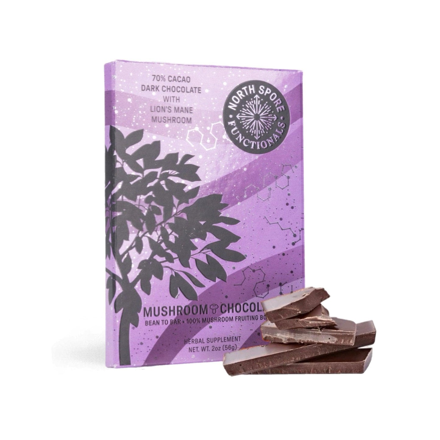 Functional Lion's Mane Mushroom 70% Dark Chocolate Bar