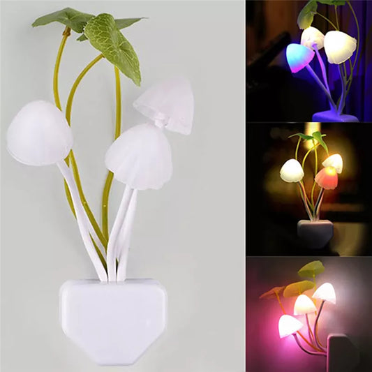 Cute LED Night Light Dimming Sensor Wall Lamp 3 Mushroom Light Led Night Light Ues Plug Led Night Light Aquatic Mushroom Light