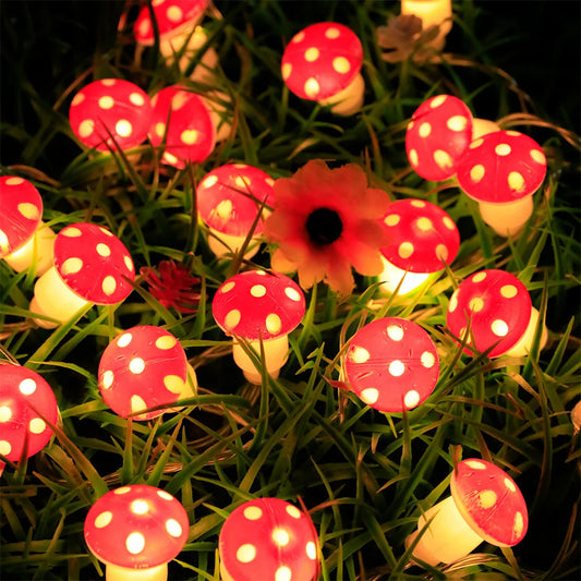 Cute Mushroom String Lights Battery Powered Mushroom Fairy Light  Garden Mushroom Garland Light For Grunge Indie Room Dorm Decor
